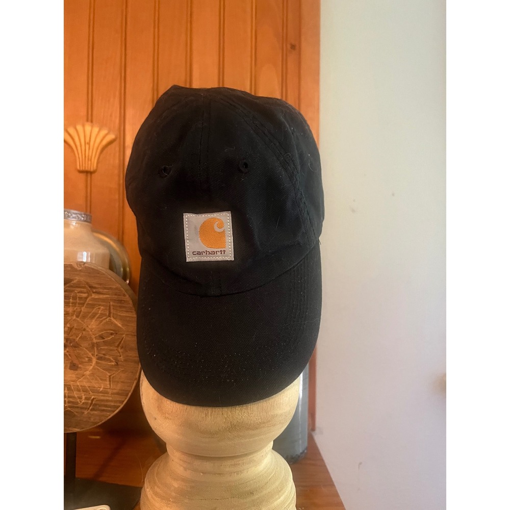 Carhartt Childs Black Cotton Canvas Baseball Cap Adjustable Youth Hat Logo Patch
